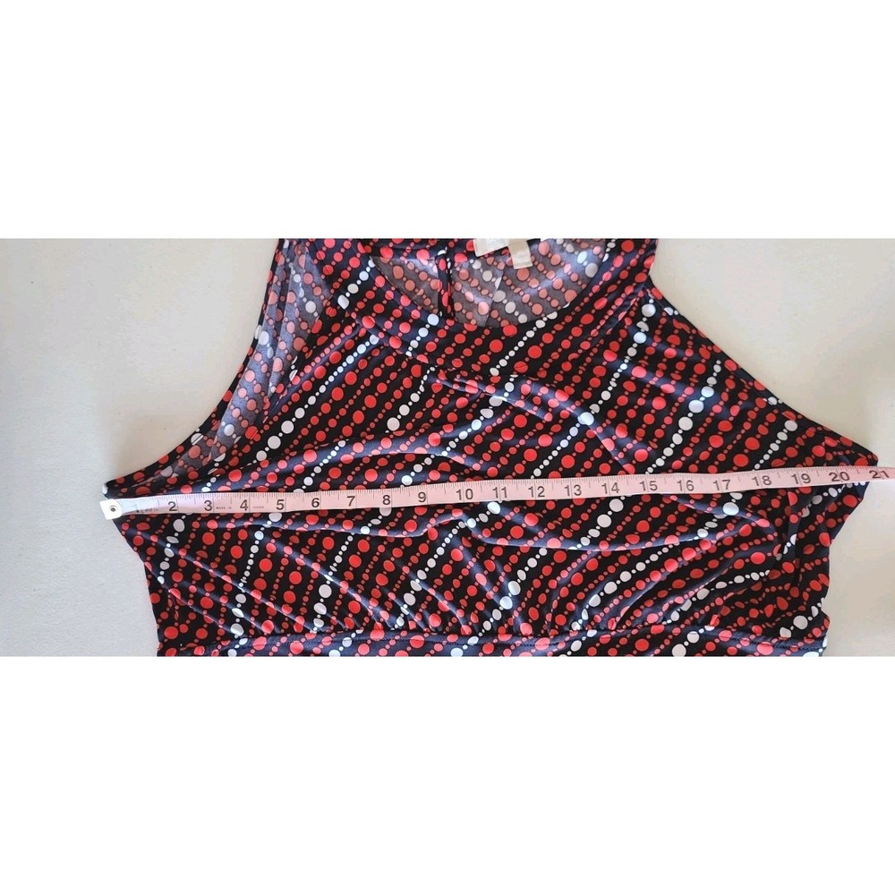 Banana Republic Maxi Dress Womens XL Navy Red White Dot Stretch Casual Long Fall - Picture 8 of 9